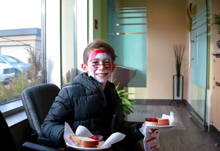 child with a painted face