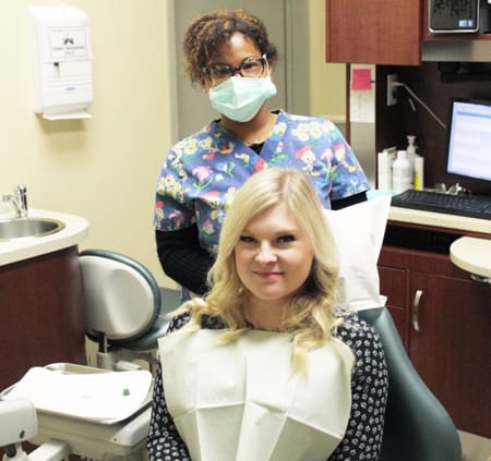 woman in dentist office